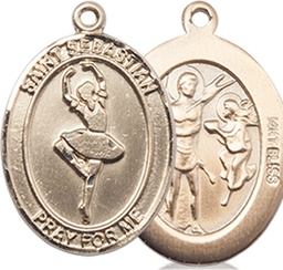 [8173KT] 14kt Gold Saint Sebastian Dance Medal