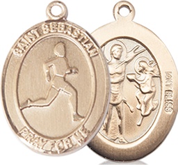 [8176KT] 14kt Gold Saint Sebastian Track and Field Medal