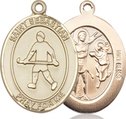 [8178KT] 14kt Gold Saint Sebastian Field Hockey Medal