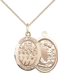 [8180GF/18GF] 14kt Gold Filled Saint Cecilia Choir Pendant on a 18 inch Gold Filled Light Curb chain