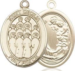 [8180KT] 14kt Gold Saint Cecilia Choir Medal