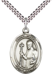 [7380SS/24S] Sterling Silver Saint Regis Pendant on a 24 inch Light Rhodium Heavy Curb chain