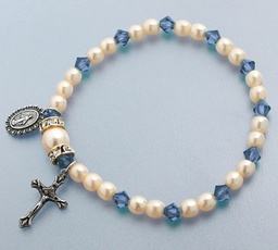 [45280/SP] Rosary Bracelet Stretch Sapphire