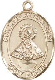 [7263KT] 14kt Gold Our Lady of San Juan Medal