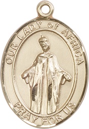 [7269KT] 14kt Gold Our Lady of Africa Medal