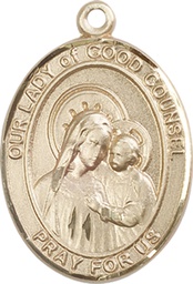 [7287KT] 14kt Gold Our Lady of Good Counsel Medal