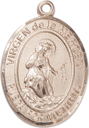 [7289SPKT] 14kt Gold Virgen de la Merced Medal