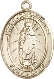 [7346KT] 14kt Gold Our Lady of Tears Medal