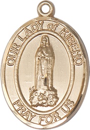 [7414KT] 14kt Gold Our Lady of Kibeho Medal