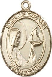 [8101KT] 14kt Gold Our Lady Star of the Sea Medal