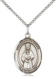 [8230SS/18SS] Sterling Silver Our Lady of Hope Pendant on a 18 inch Sterling Silver Light Curb chain