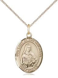 [8247GF/18GF] 14kt Gold Filled Our Lady of the Railroad Pendant on a 18 inch Gold Filled Light Curb chain