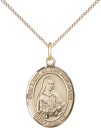 [8247GF/18GF] 14kt Gold Filled Our Lady of the Railroad Pendant on a 18 inch Gold Filled Light Curb chain