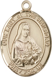 [8247KT] 14kt Gold Our Lady of the Railroad Medal