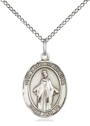 [8269SS/18SS] Sterling Silver Our Lady of Africa Pendant on a 18 inch Sterling Silver Light Curb chain