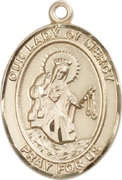 [8289KT] 14kt Gold Our Lady of Mercy Medal