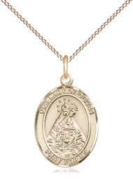 [8303GF/18GF] 14kt Gold Filled Our Lady of Olives Pendant on a 18 inch Gold Filled Light Curb chain