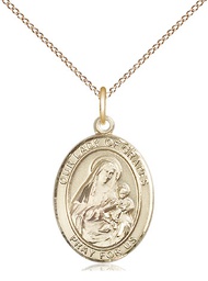 [8347GF/18GF] 14kt Gold Filled Our Lady of Grapes Pendant on a 18 inch Gold Filled Light Curb chain