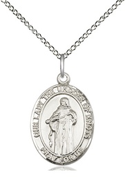 [8383SS/18SS] Sterling Silver Our Lady of Knots Pendant on a 18 inch Sterling Silver Light Curb chain