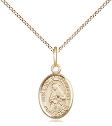 [9087GF/18GF] 14kt Gold Filled Our Lady of Providence Pendant on a 18 inch Gold Filled Light Curb chain