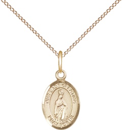 [9205GF/18GF] 14kt Gold Filled Our Lady of Fatima Pendant on a 18 inch Gold Filled Light Curb chain