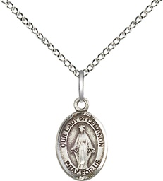 [9229SS/18SS] Sterling Silver Our Lady of Lebanon Pendant on a 18 inch Sterling Silver Light Curb chain