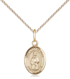 [9230GF/18GF] 14kt Gold Filled Our Lady of Hope Pendant on a 18 inch Gold Filled Light Curb chain