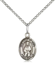 [9230SS/18SS] Sterling Silver Our Lady of Hope Pendant on a 18 inch Sterling Silver Light Curb chain