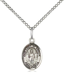 [9246SS/18SS] Sterling Silver Our Lady of Knock Pendant on a 18 inch Sterling Silver Light Curb chain