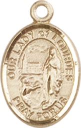 [9288KT] 14kt Gold Our Lady of Lourdes Medal