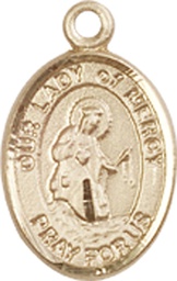 [9289KT] 14kt Gold Our Lady of Mercy Medal