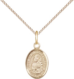 [9299GF/18GF] 14kt Gold Filled Our Lady of Prompt Succor Pendant on a 18 inch Gold Filled Light Curb chain