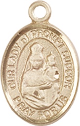 [9299KT] 14kt Gold Our Lady of Prompt Succor Medal