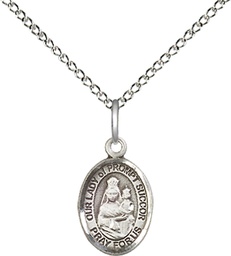 [9299SS/18SS] Sterling Silver Our Lady of Prompt Succor Pendant on a 18 inch Sterling Silver Light Curb chain