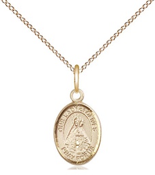 [9303GF/18GF] 14kt Gold Filled Our Lady of Olives Pendant on a 18 inch Gold Filled Light Curb chain