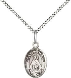 [9303SS/18SS] Sterling Silver Our Lady of Olives Pendant on a 18 inch Sterling Silver Light Curb chain