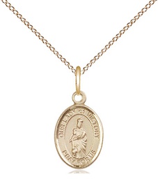 [9306GF/18GF] 14kt Gold Filled Our Lady of Victory Pendant on a 18 inch Gold Filled Light Curb chain