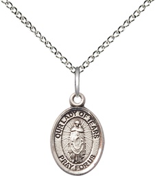 [9346SS/18SS] Sterling Silver Our Lady of Tears Pendant on a 18 inch Sterling Silver Light Curb chain