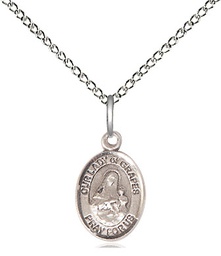 [9347SS/18SS] Sterling Silver Our Lady of Grapes Pendant on a 18 inch Sterling Silver Light Curb chain