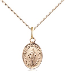 [9383GF/18GF] 14kt Gold Filled Our Lady of Knots Pendant on a 18 inch Gold Filled Light Curb chain