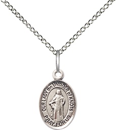 [9383SS/18SS] Sterling Silver Our Lady of Knots Pendant on a 18 inch Sterling Silver Light Curb chain