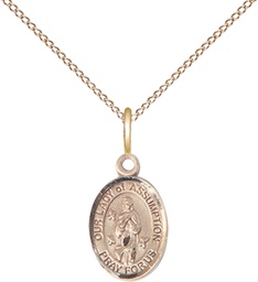 [9388GF/18GF] 14kt Gold Filled Our Lady of Assumption Pendant on a 18 inch Gold Filled Light Curb chain
