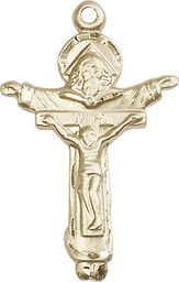 [0065KT] 14kt Gold Trinity Crucifix Medal