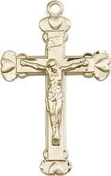 [0620KT] 14kt Gold Crucifix Medal