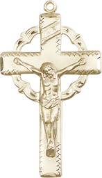 [0640KT] 14kt Gold Crucifix Medal