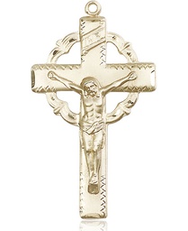 [0640KT] 14kt Gold Crucifix Medal