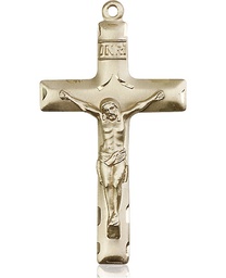 [0644KT] 14kt Gold Crucifix Medal