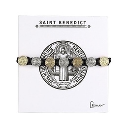 [RO-12753] 7&quot;L Gold St. Benedict Bracelet Woven