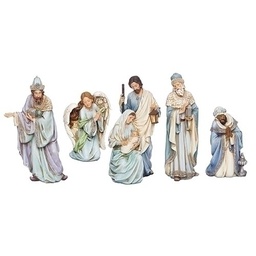 [RO-633245] 5Pc St 15&quot;Blue Robe Nativity - Christmas