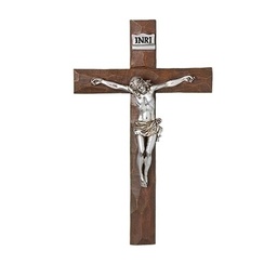 [RO-20329] 11.5&quot;H Silver Crucifix